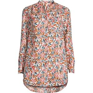 Lands' End Women's Linen A-Line Long Sleeve Tunic Top